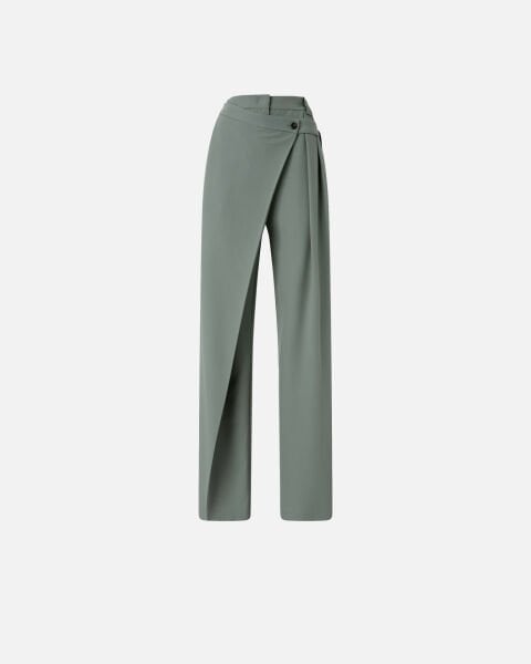 Katlanmış Paça Geniş Denim Pantolon