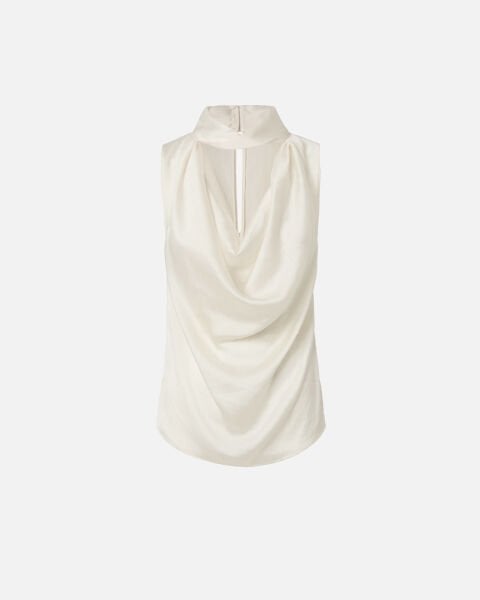 Drape Saten Kolsuz Bluz