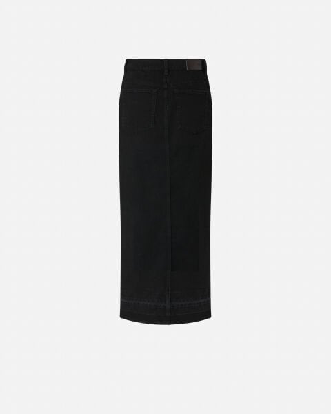 Yırtmaç Detaylı Maxi Denim Etek