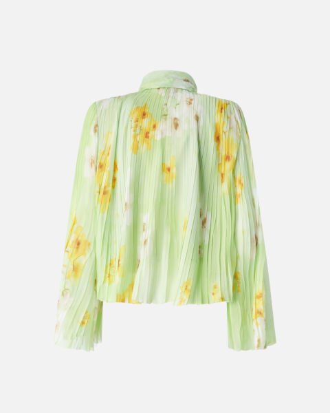 Krep Pliseli Floral Bluz