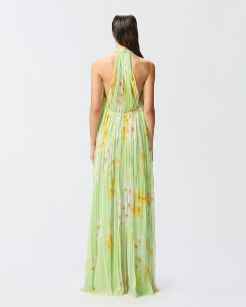 Floral Baskılı Uzun Pileli Etek