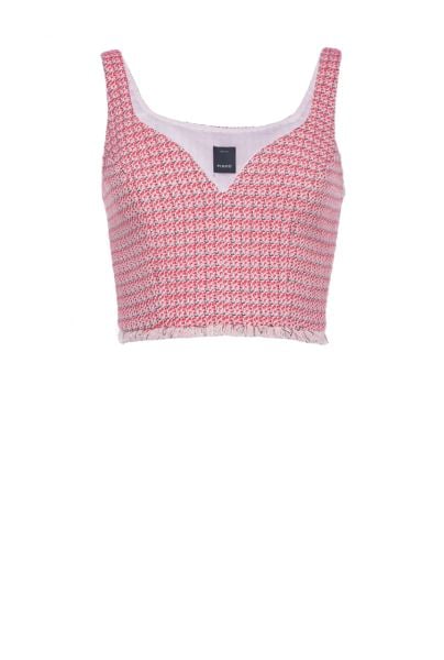 Yün Pamuk Karışımı Crop Bluz