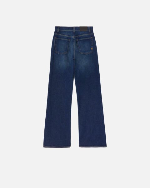 Geniş Paça Vintage Denim Pantolon