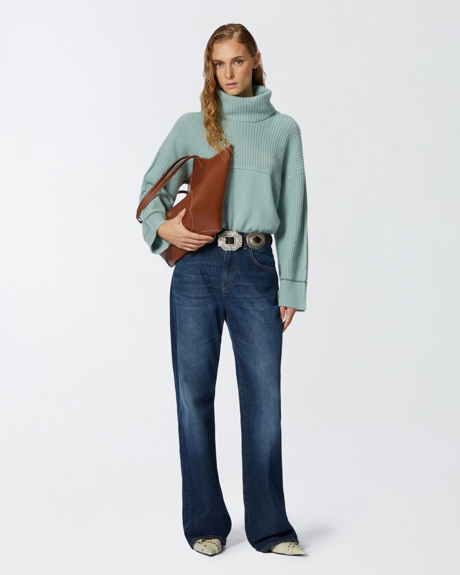 Geniş Paça Vintage Denim Pantolon