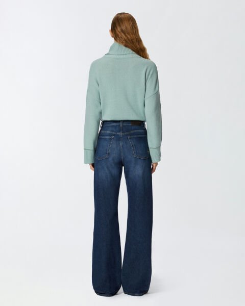 Geniş Paça Vintage Denim Pantolon