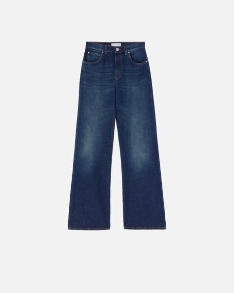 Geniş Paça Vintage Denim Pantolon