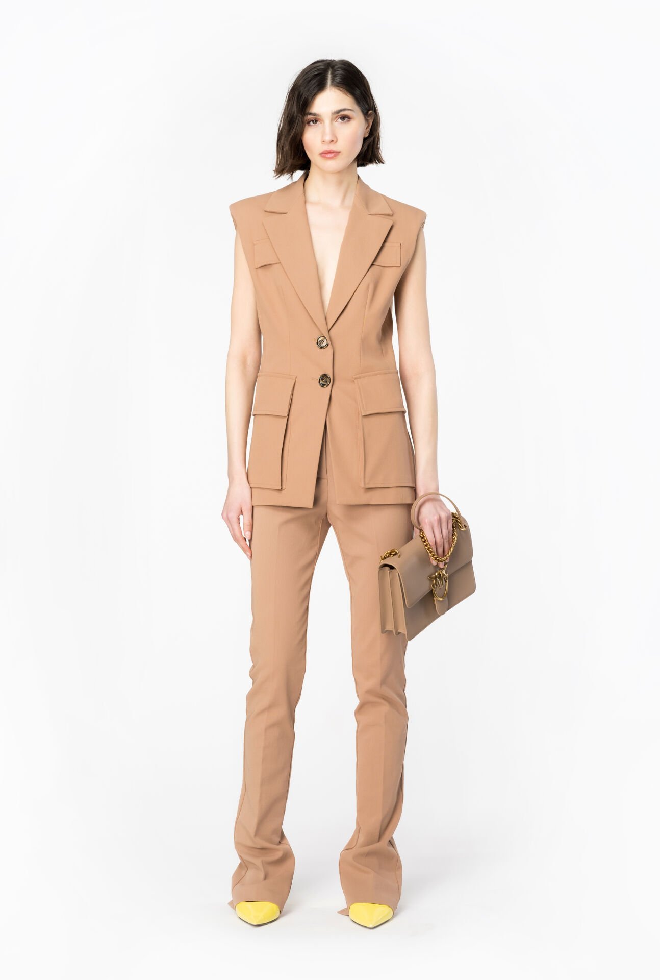 Kolsuz Terikoton Blazer Ceket PUDRA - IT38