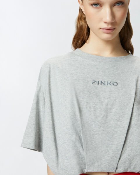 Logo Detaylı Geniş Kısa T Shirt