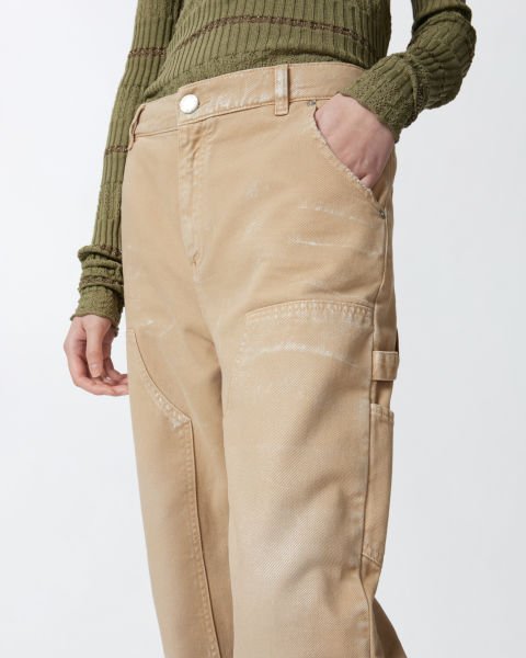 Pamuklu Eskitilmiş Denim Pantolon