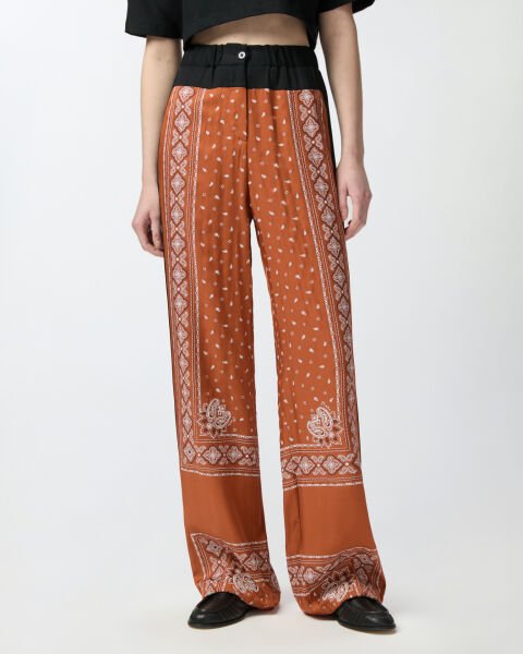 Bandana Baskılı Geniş Paça Pantolon