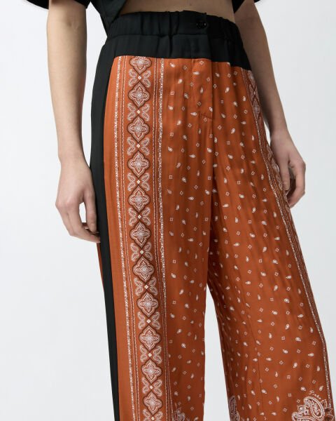 Bandana Baskılı Geniş Paça Pantolon