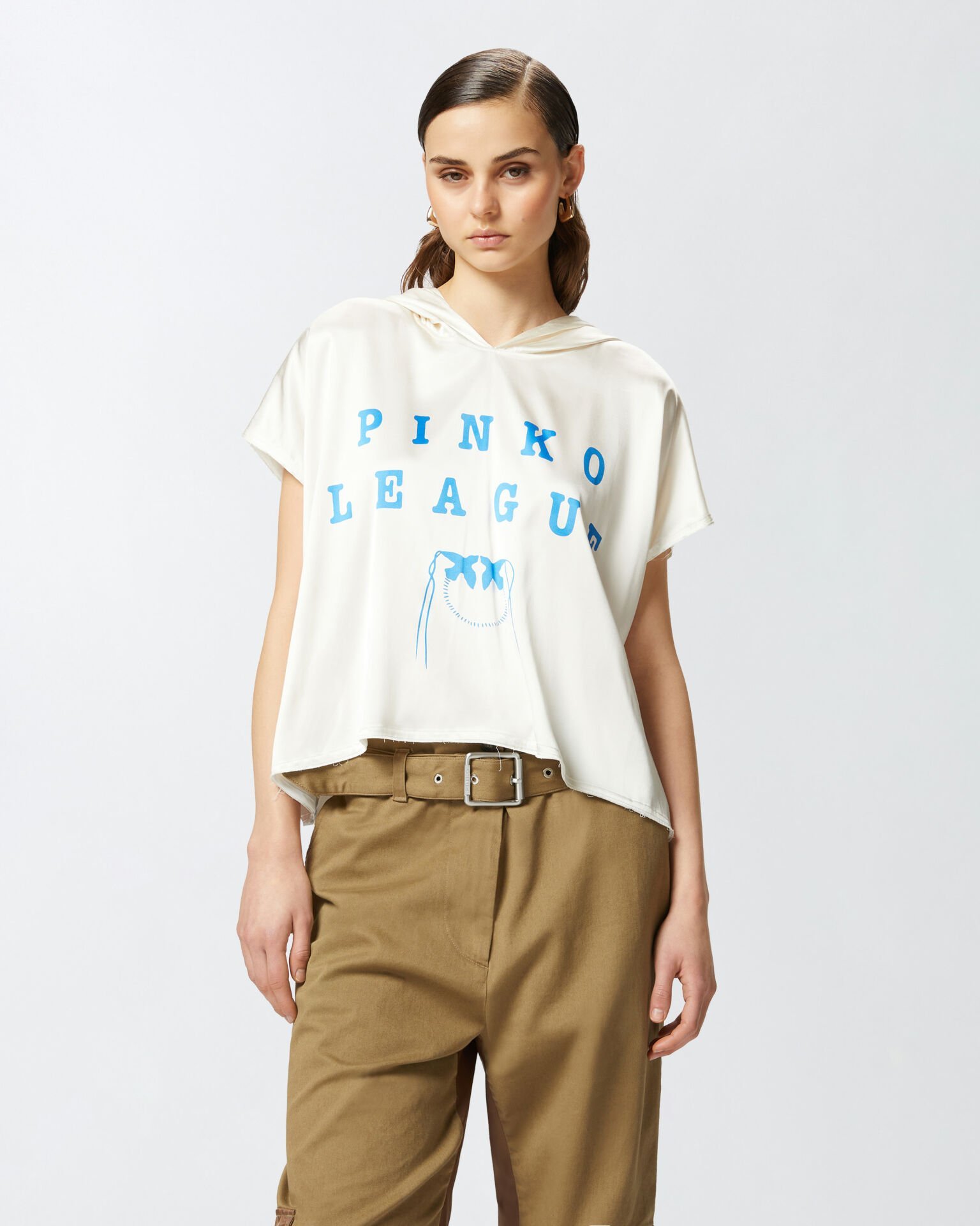 PINKO Logo Baskılı Kapişonlu Bluz
