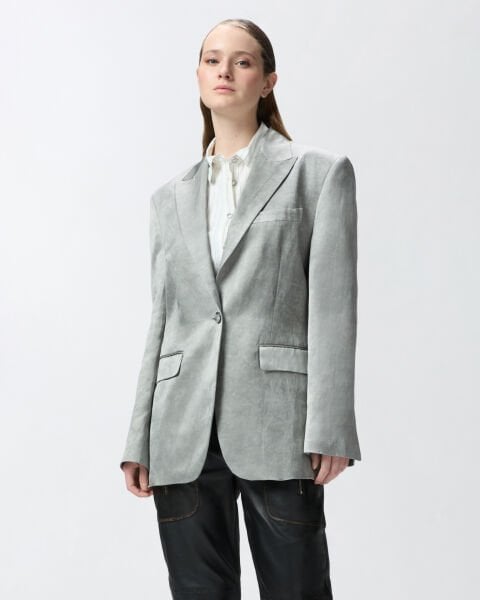 Oversize Saten Blazer Ceket