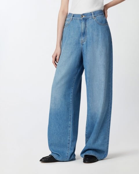 Palazzo Denim Pantolon