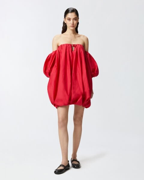 Balon Poplin Mini Elbise