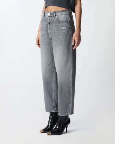 Yıpratılmış Detaylı Denim Jean